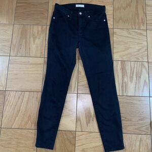 Madewell Womens Jeans Black Size 28 9" High Rise Skinny Denim Lunar Wash
